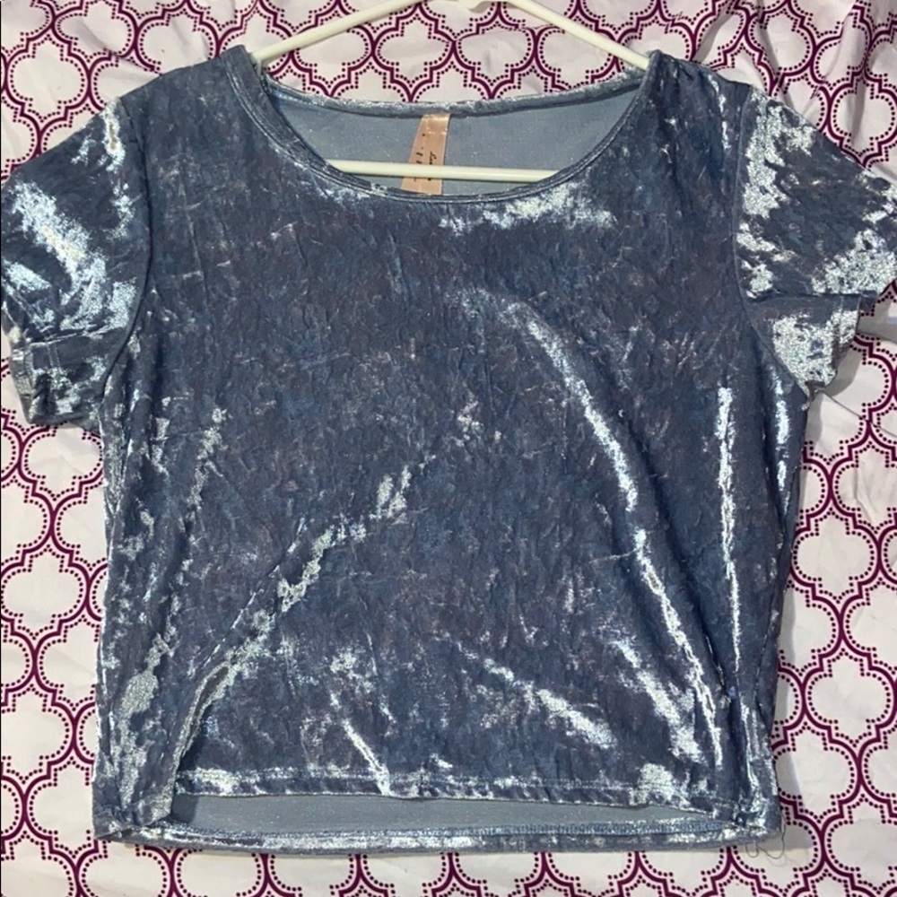 soft velvety crop top.